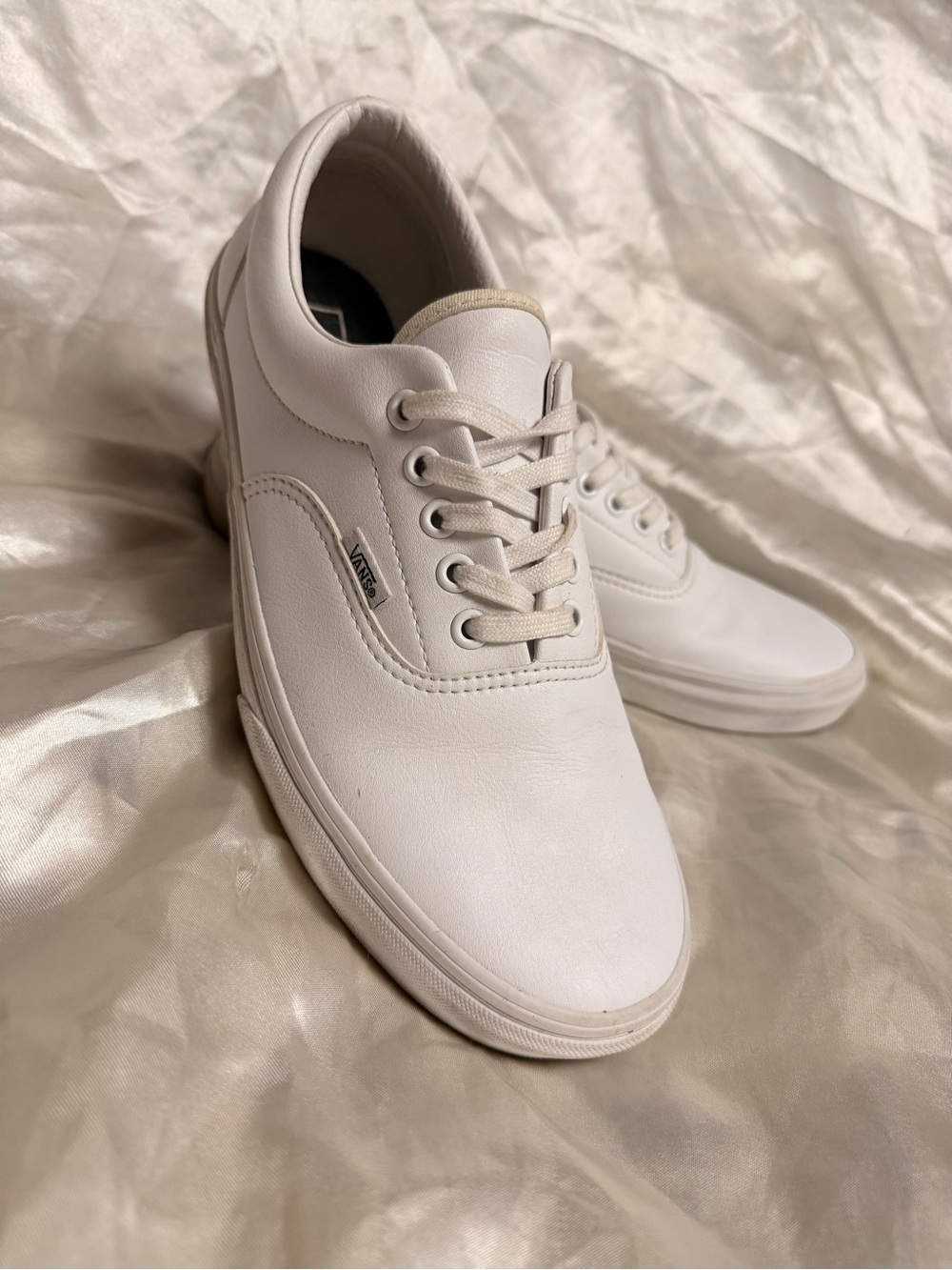 Vans White Leather Low-Top Sneakers